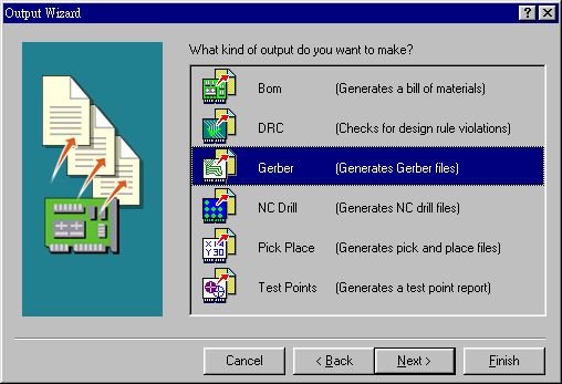 輸出文件精靈可協(xié)助產生各種工業(yè)用的輸出文件