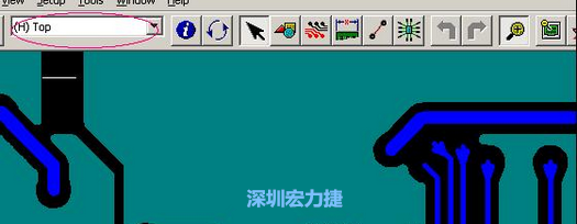 如果圖形像下圖一樣無(wú)法顯示鉆孔，只須圖（186）將紅色圈住的活動(dòng)層改為當(dāng)前顯示層即可。