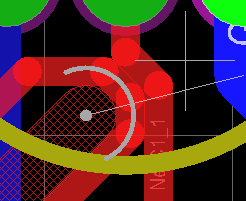 圖28 雙層手動(dòng)布線?使用Shift +SPACEBAR來選擇各種線的角度模式。